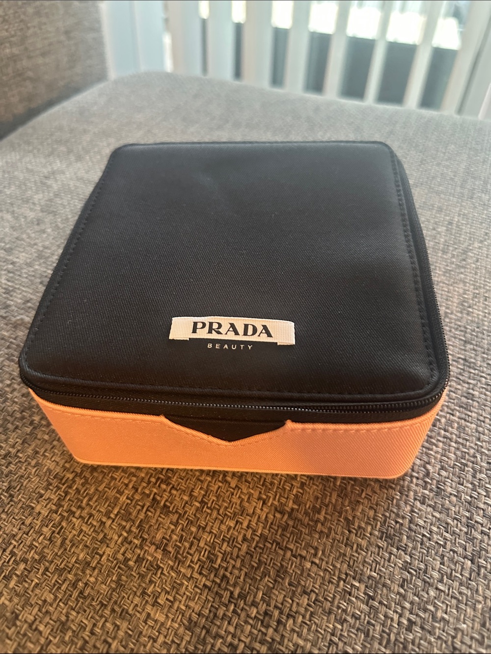 Prada Beauty Black and Light Pink Cosmetic/Jewelry Case